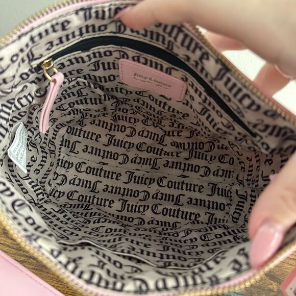 NWT Juicy Couture Blank Canvas Light Pink Sequin Hobo Shoulder Bag Gold Cute - Picture 4 of 4